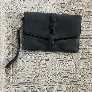 Elegant Black Leather Clutch
